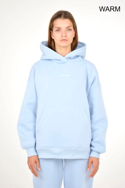 Теплый женский худи LIGHT BLUE